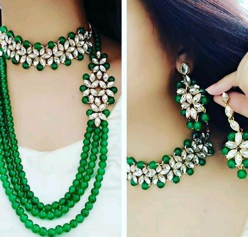 Stylish Green Alloy Women's Jewellery Set