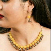 Twinkling Yellow Oxidised Gold Jewellery Sets