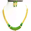 Brass Green Necklace Jewellery Set