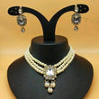 Trendy Metal Pearls Jewellery Set