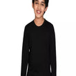 Black Cotton Full Sleeve Solid T-Shirt