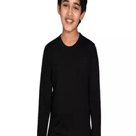 Black Cotton Full Sleeve Solid T-Shirt