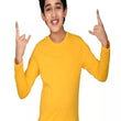 Yellow Cotton Full Sleeve Solid T-Shirt