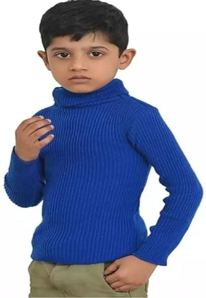 Best Blue Cotton Full Stretchable High Neck T-Shirt