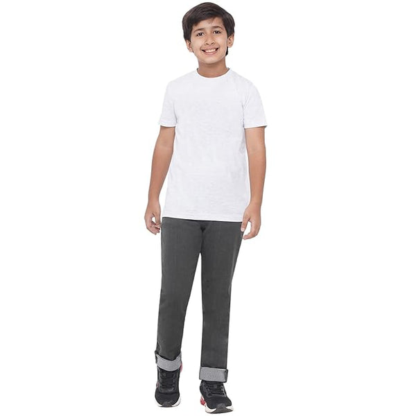 Boy's Stretchable Slim Fit Olive Jeans