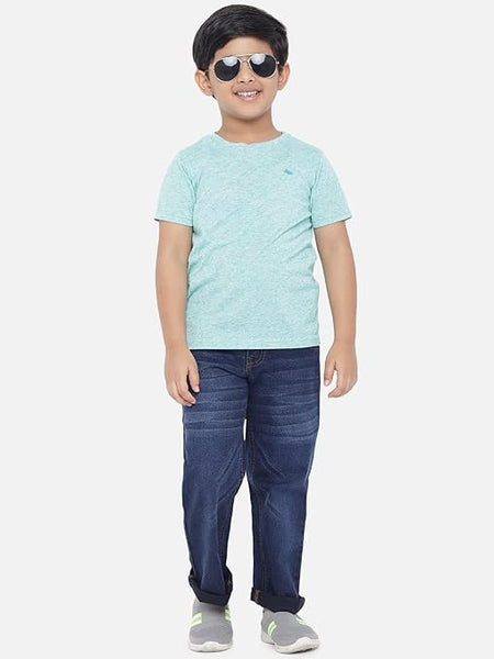 Boys Solid Admiral Blue Jeans