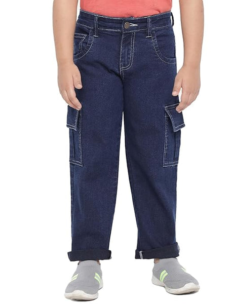 Boys Solid Delft Blue Jeans