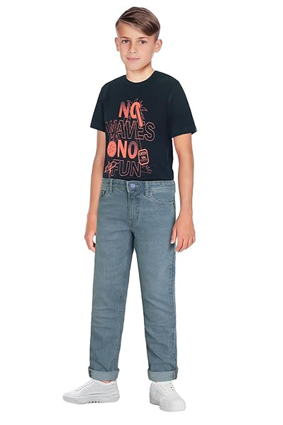 Boys Solid Medium Blue Jeans