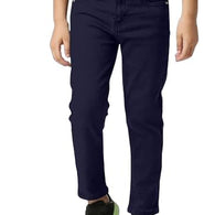 Boys Solid Dark Blue Pant