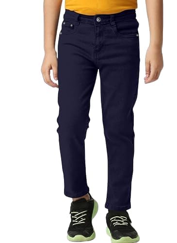 Boys Solid Dark Blue Pant