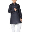 Boys Solid Plain Black Cotton Kurta