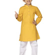 Boys Solid Plain Yellow Cotton Kurta