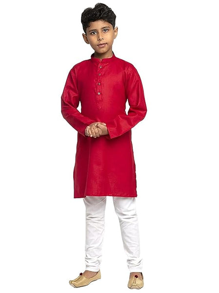 Boys Kids Plain Red Colour Kurta