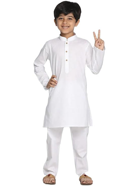 Boys Kids Plain White Colour Kurta