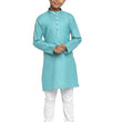 Boys Kids Plain Sea Green Colour Kurta