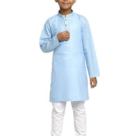 Boys Kids Plain Sky Blue Colour Kurta