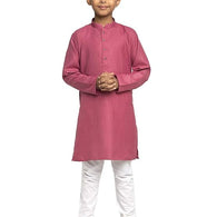 Boys Kids Plain Coral Colour Kurta