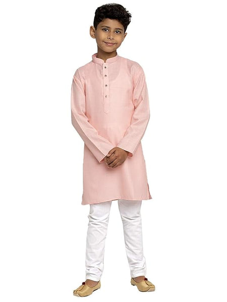 Boys Kids Plain Pink Colour Kurta