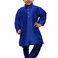 Boys Pure Cotton Blue Kurta Pyjama Set