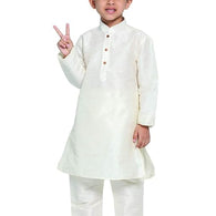 Boys Pure Cotton Cream Kurta Pyjama Set