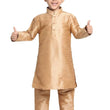 Boys Pure Cotton Rose Gold Kurta Pyjama Set