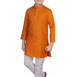 Cotton Kurta Pyjama Set for Boys, Mustard