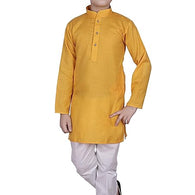 Cotton Kurta Pyjama Set for Boys, Yellow