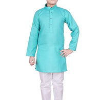 Cotton Kurta Pyjama Set for Boys, Light Blue