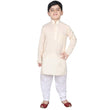 Kids Beige Cotton Kurta Pyjama Set