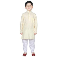 Kids Lemon Cotton Kurta Pyjama Set