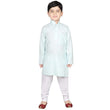 Kids Sky Blue Cotton Kurta Pyjama Set