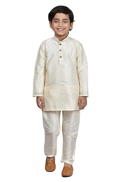 Kurta Pyjama Cream Set For Kids & Boys