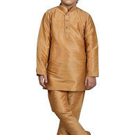 Kurta Pyjama Fawn Set For Kids & Boys