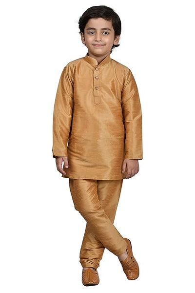 Kurta Pyjama Fawn Set For Kids & Boys