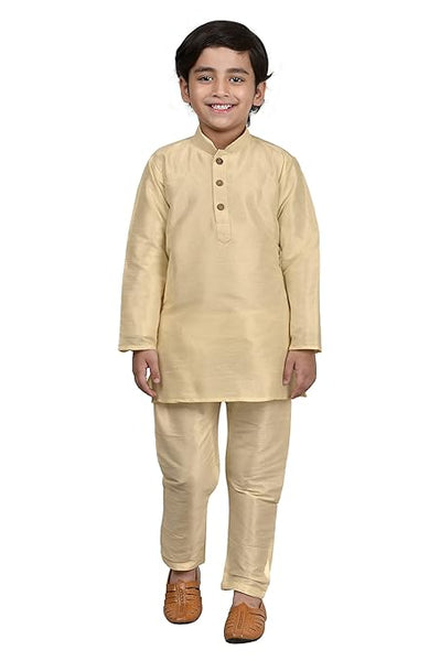 Kurta Pyjama Gold Set For Kids & Boys