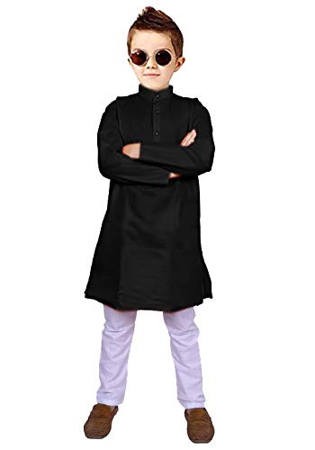 Boys Black Kurta Pyjama Set