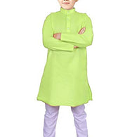 Boys Neon Green Kurta Pyjama Set