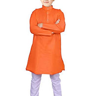 Boys Orange Kurta Pyjama Set