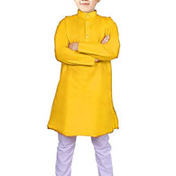 Boys Yellow Kurta Pyjama Set