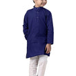 Boys Straight Navy Blue Kurta Pyjama Set