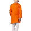 Boys Straight Orange Kurta Pyjama Set