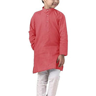 Boys Straight Peach Kurta Pyjama Set