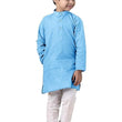 Boys Straight Sky Blue Kurta Pyjama Set