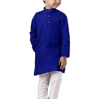 Boys Straight Royal Blue Kurta Pyjama Set