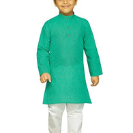 Boys Ethnic Wear Cotton Aqua Kurta Pajama Set