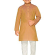 Boys Ethnic Wear Cotton Golden Kurta Pajama Set