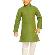 Boys Ethnic Wear Cotton Mehandi Green Kurta Pajama Set