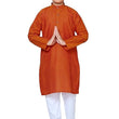 Boys Ethnic Wear Cotton Orange Kurta Pajama Set