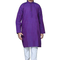 Boys Ethnic Wear Cotton Purple Kurta Pajama Set