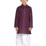 Boys Plain Purple Kurta and Dhoti Set